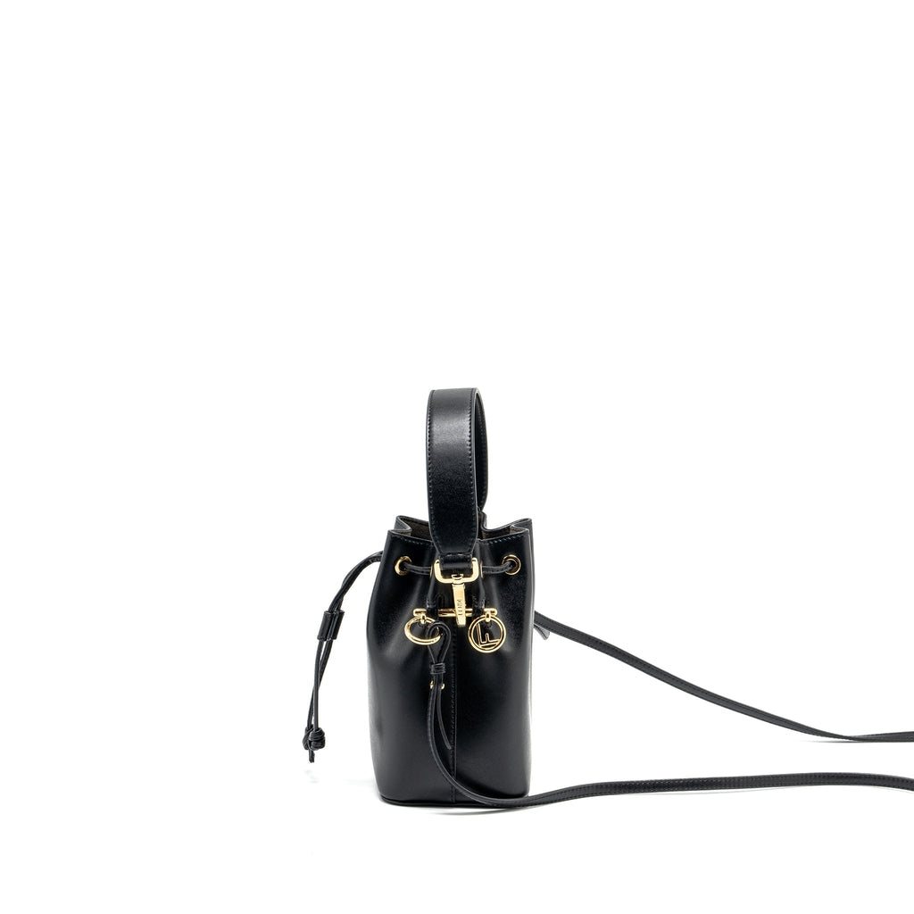 FENDI MINI MON TRESOR BUCKET BAG CALFSKIN BLACK GHW