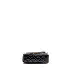 CHANEL 23C SMALL HOBO BAG SHINY CALFSKIN BLACK BRUSHED GHW (MICROCHIP)