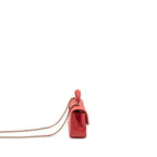 CHANEL TOP HANDLE MINI RECTANGULAR FLAP BAG LAMBSKIN RED LGHW (MICROCHIP)