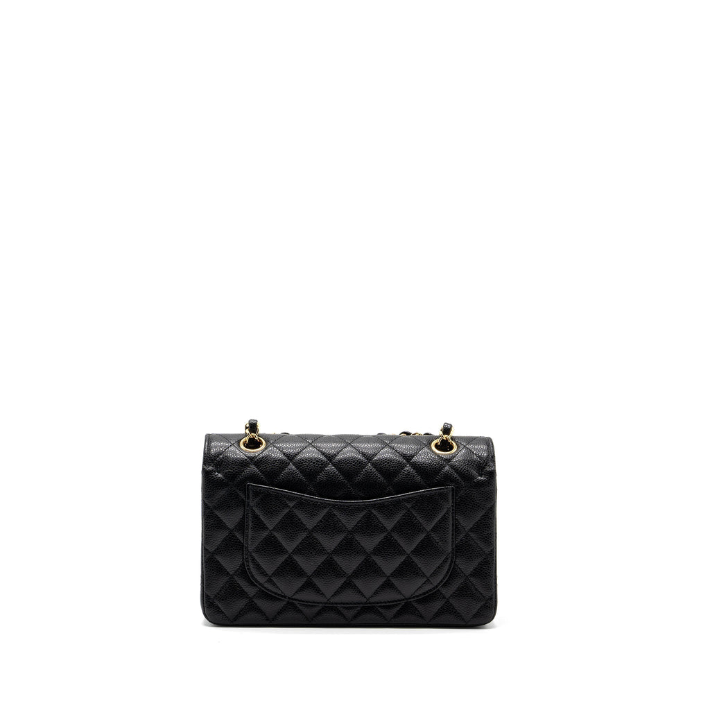 CHANEL SMALL CLASSIC DOUBLE FLAP BAG CAVIAR BLACK GHW