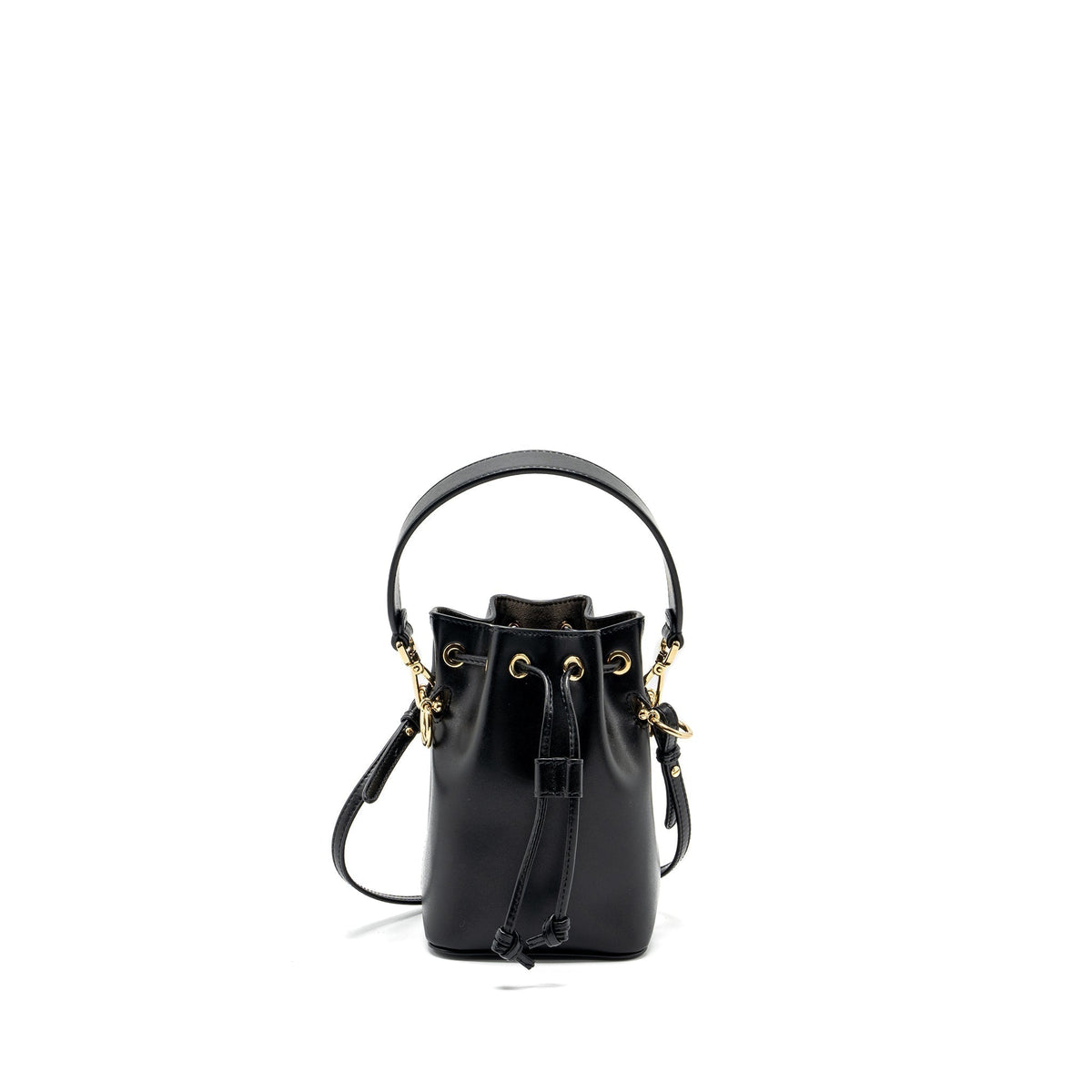 FENDI MINI MON TRESOR BUCKET BAG CALFSKIN BLACK GHW