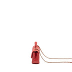 CHANEL TOP HANDLE MINI RECTANGULAR FLAP BAG LAMBSKIN RED LGHW (MICROCHIP)
