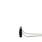 CHANEL DETAILED LOGO WALLET ON CHAIN BLACK CAVIAR LGHW (MICROCHIP)