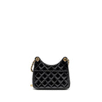 CHANEL 23C SMALL HOBO BAG SHINY CALFSKIN BLACK BRUSHED GHW (MICROCHIP)