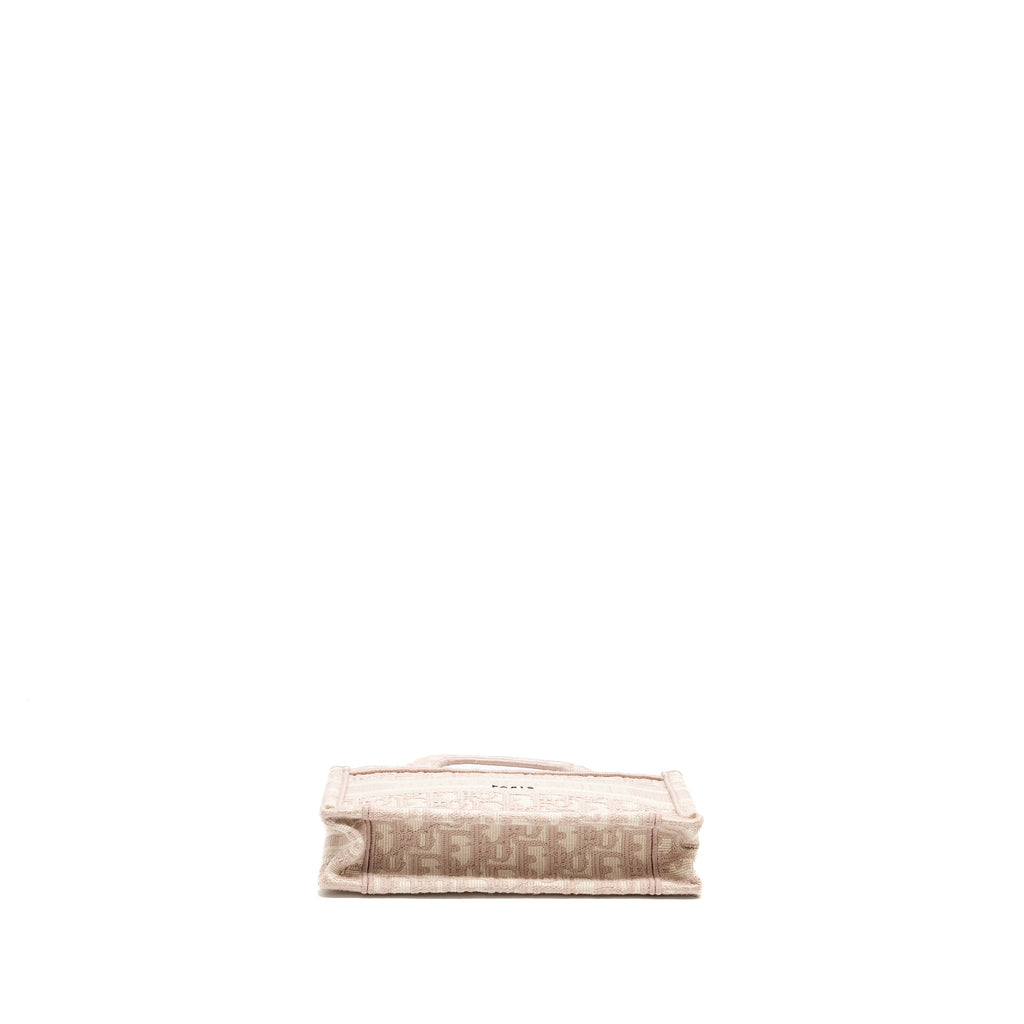 DIOR MINI BOOK TOTE OBLIQUE EMBROIDERY PINK