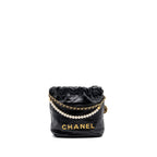 CHANEL 23S MINI 22 BAG WITH PEARL SHINY CALFSKIN GHW (MICROCHIP)