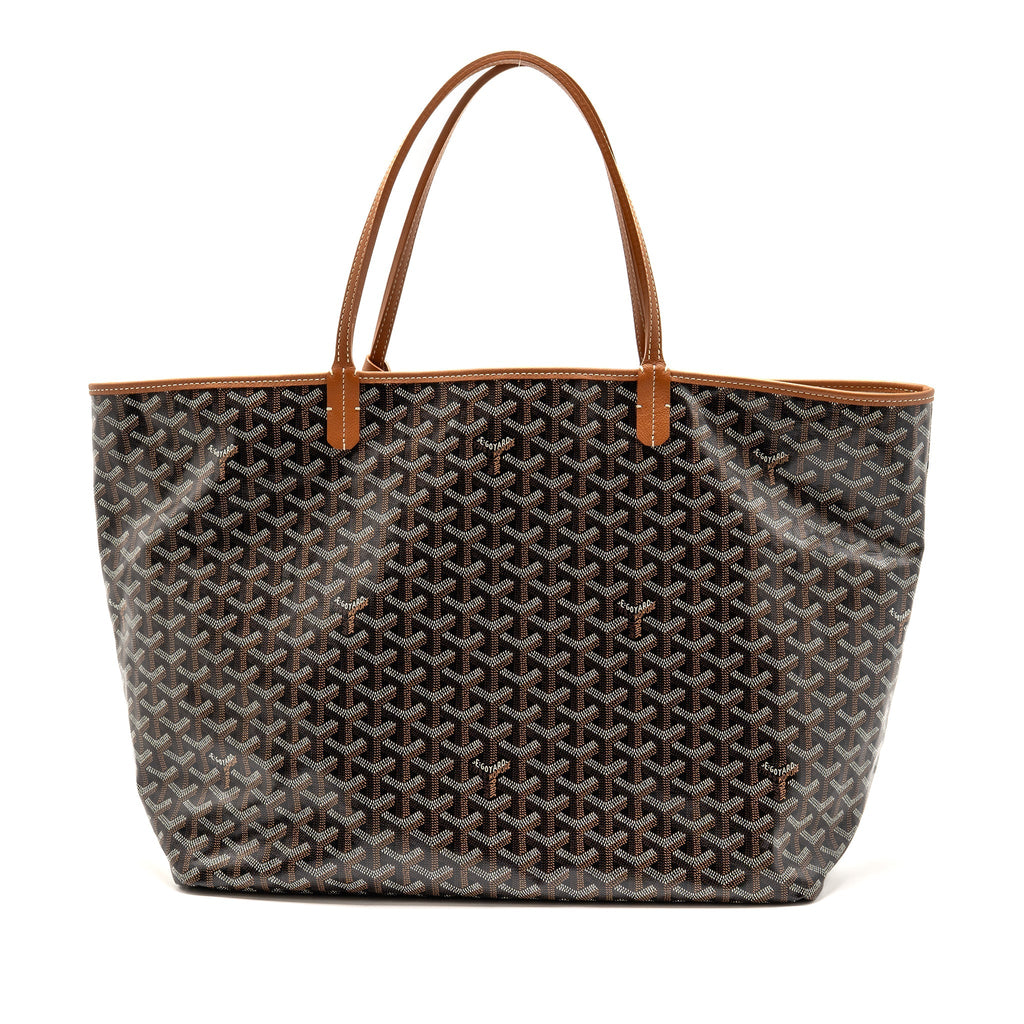 Goyard Saint Louis GM Tote Goyardine Canvas/Calfskin Black/Tan SHW