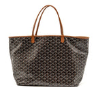Goyard Saint Louis GM Tote Goyardine Canvas/Calfskin Black/Tan SHW