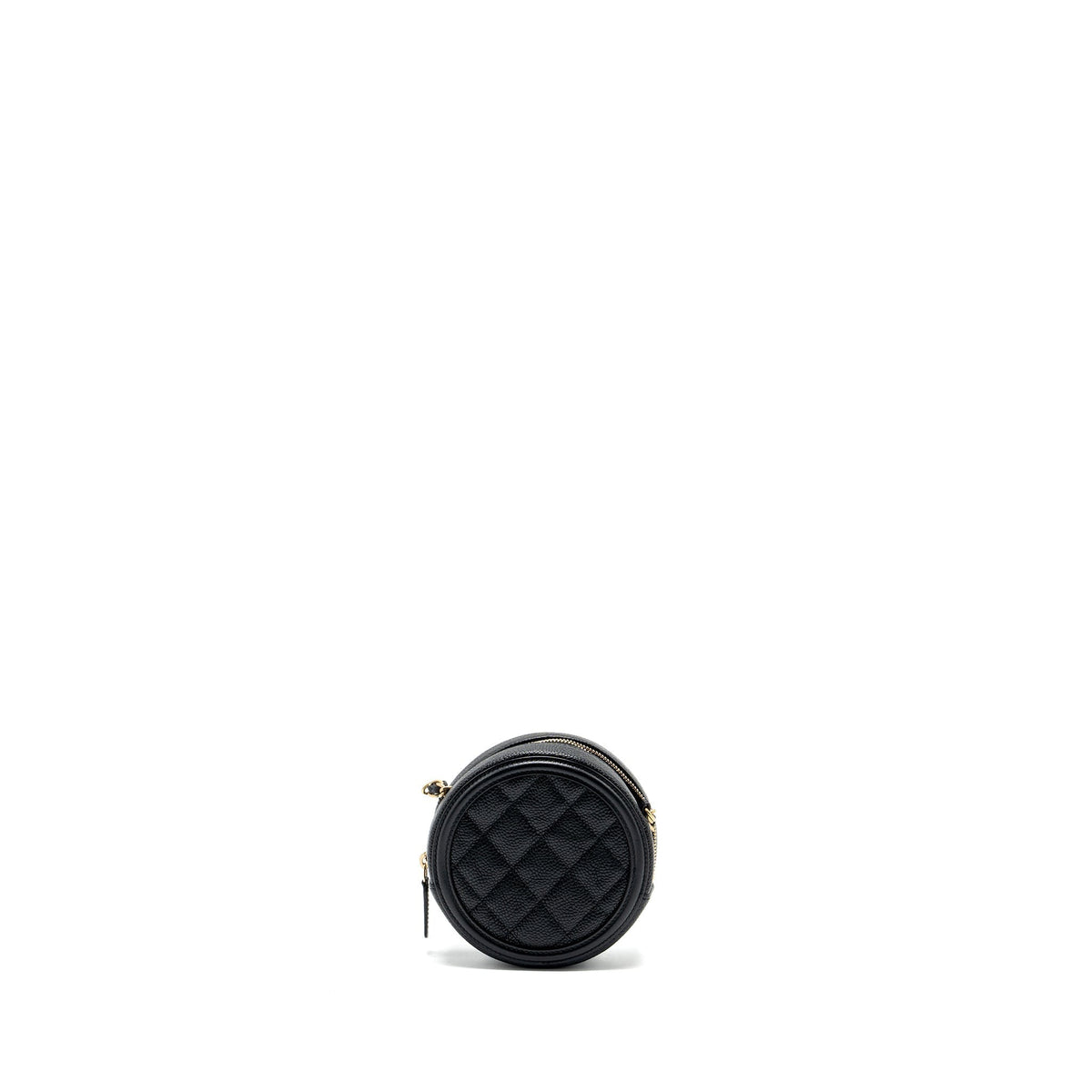 CHANEL CC FILIGREE QUILTED ROUND CROSSBODY BAG CAVIAR BLACK GHW