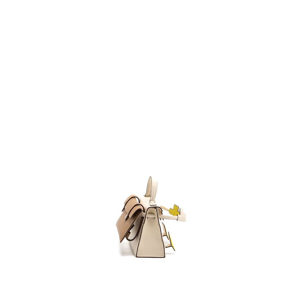 HERMES KELLYDOLE / KELLY DOLE PICTO EPSOM LEATHER NATA/ LIME / MAUVE SYLVESTRE/ CHAI SHW