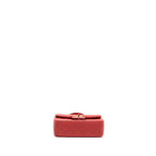 CHANEL TOP HANDLE MINI RECTANGULAR FLAP BAG LAMBSKIN RED LGHW (MICROCHIP)