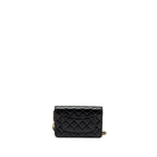 CHANEL 22S PEARL CRUSH WALLET ON CHAIN LAMBSKIN BLACK BRUSHED GHW (MICROCHIP)