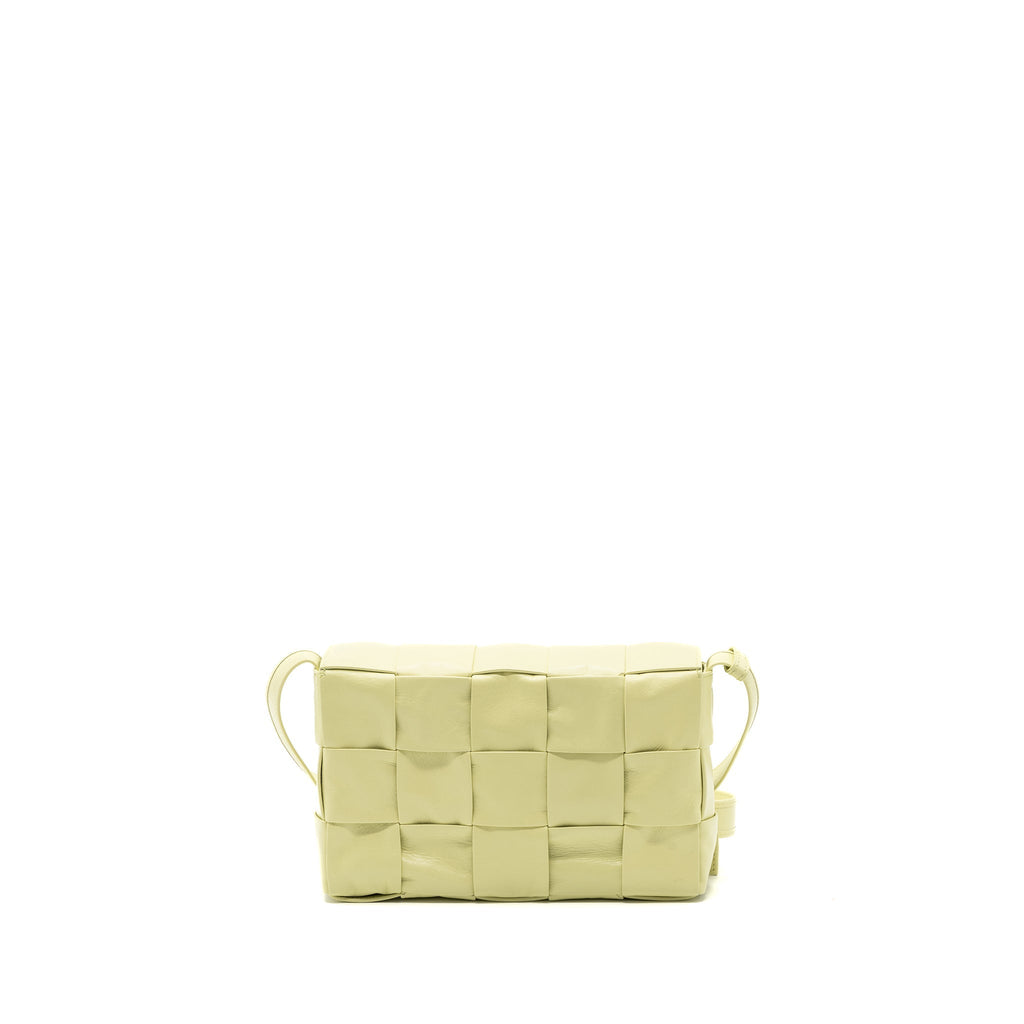 BOTTEGA VENETA SMALL CASSETTE BAG LEMON WASHED SHW