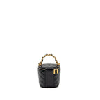 CHANEL AFTERNOON TEA TOP HANDLE VANITY CASE WITH CHAIN LAMBSKIN BLACK GHW (MICROCHIP)