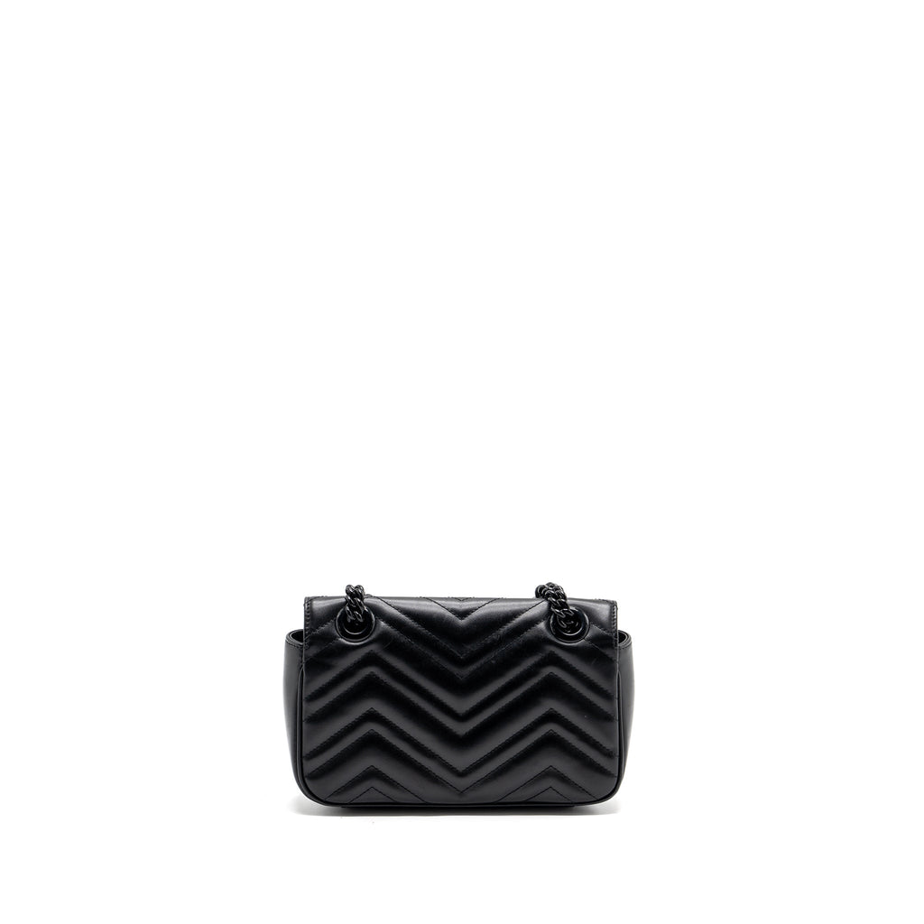 GUCCI MINI MARMONT CALFSKIN BLACK WITH BLACK HARDWARE