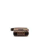 LOUIS VUITTON BROOKLYN PM MESSENGER BAG DAMIER EBENE CANVAS BROWN HARDWARE
