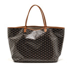 Goyard Saint Louis GM Tote Goyardine Canvas/Calfskin Black/Tan SHW