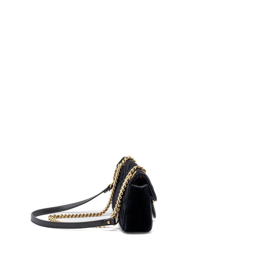 GUCCI MINI MARMONT VELVET BLACK GHW