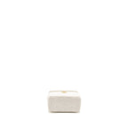 CHANEL LETTER/CC LOGO CHAIN LONG VANITY CASE LAMBSKIN WHITE GHW(MICROCHIP)