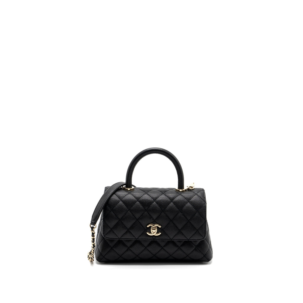 CHANEL SMALL COCO HANDLE CAVIAR BLACK LGHW  (MICROCHIP)