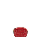 GUCCI GG MARMONT MATELASSE CAMERA BAG RED LEATHER RED GHW