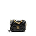CHANEL SMALL 19BAG LAMBSKIN BLACK MULTICOLOUR HARDWARE