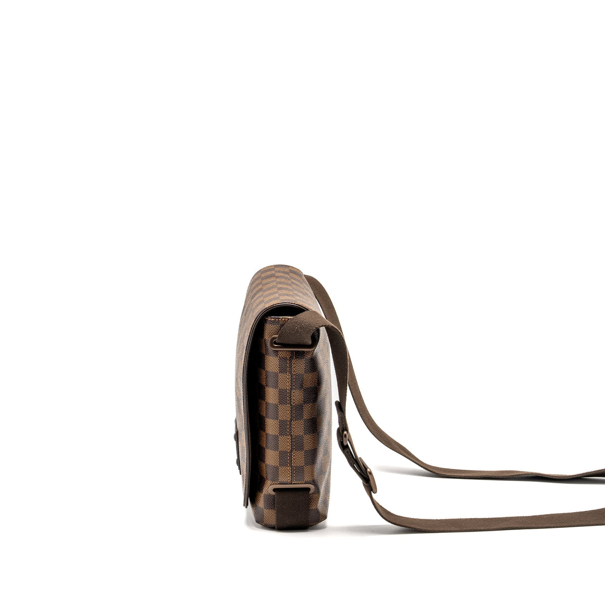 LOUIS VUITTON BROOKLYN PM MESSENGER BAG DAMIER EBENE CANVAS BROWN HARDWARE