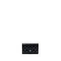 CHANEL QUILTED MEDIUM FLAP COMPACT WALLET CAVIAR BLACK GHW (MICROCHIP)