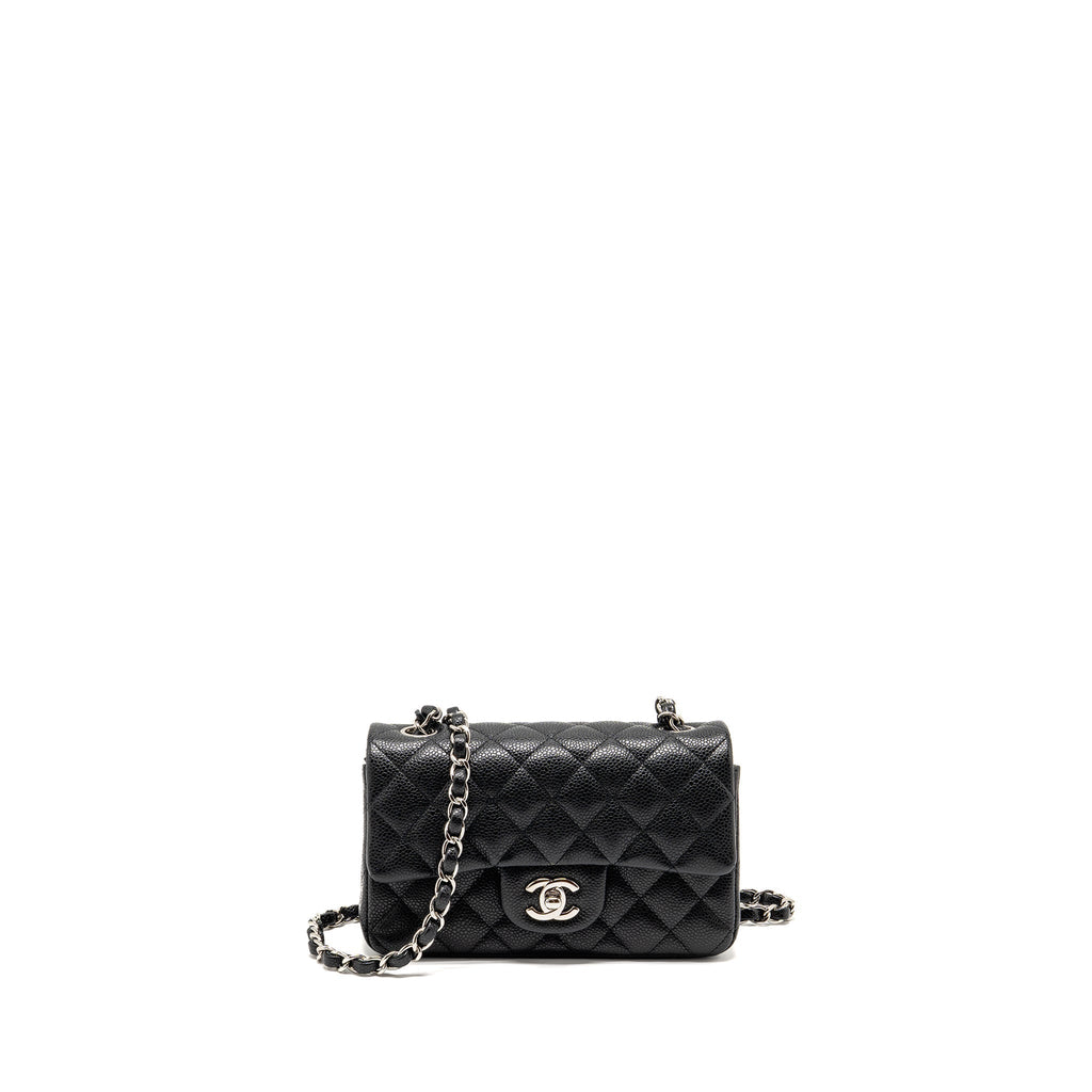 CHANEL MINI RECTANGULAR FLAP BAG CAVIAR BLACK SHW