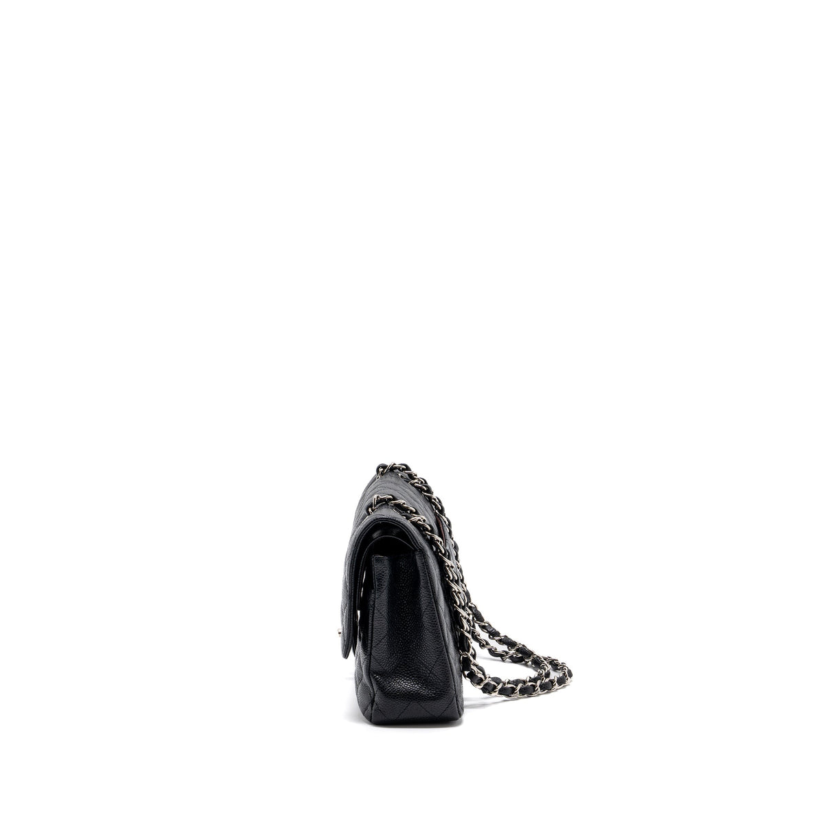 CHANEL MEDIUM CLASSIC FLAP BAG CAVIAR BLACK WITH SHW