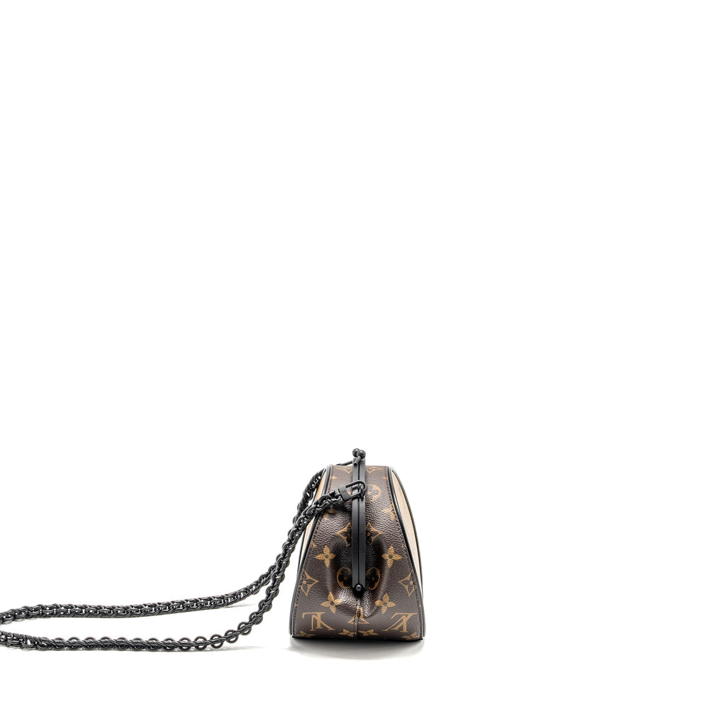 LOUIS VUITTON BOURSICOT CHAIN BAG REVERSE MONOGRAM CANVAS/LEATHER BLACK HARDWARE