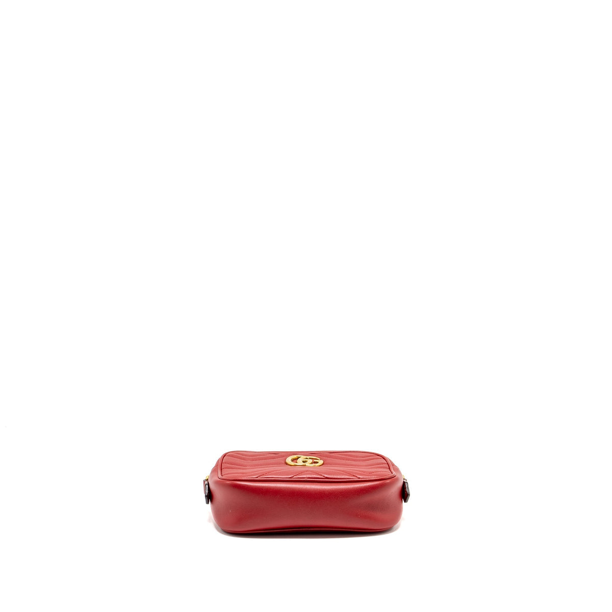 GUCCI GG MARMONT MATELASSE CAMERA BAG RED LEATHER RED GHW