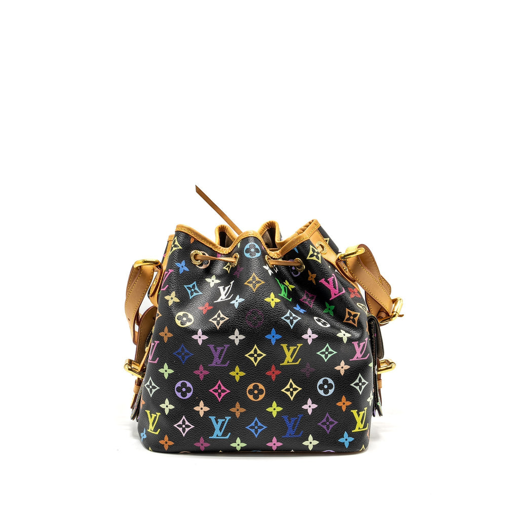 LOUIS VUITTON PETIT NOE BLACK MULTICOLOUR MONOGRAM CANVAS GHW