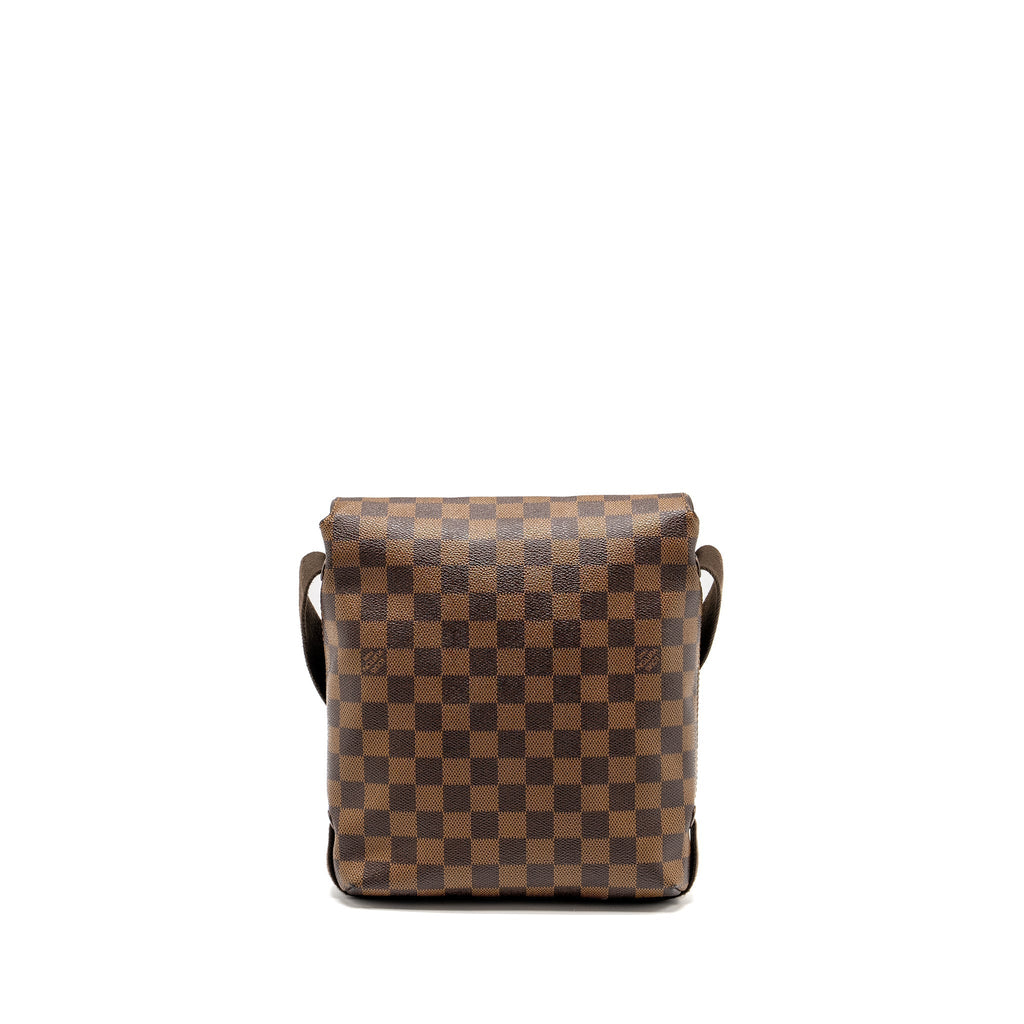 LOUIS VUITTON BROOKLYN PM MESSENGER BAG DAMIER EBENE CANVAS BROWN HARDWARE