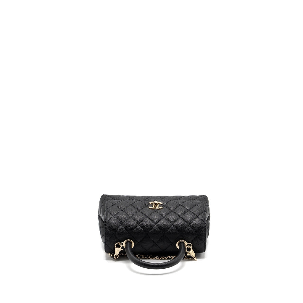 CHANEL SMALL COCO HANDLE CAVIAR BLACK LGHW  (MICROCHIP)