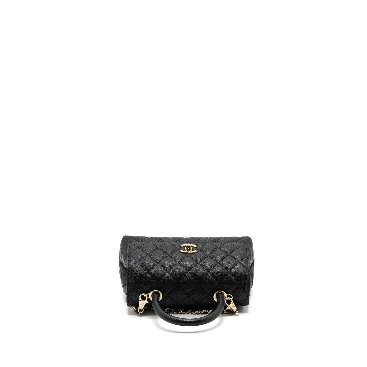 CHANEL SMALL COCO HANDLE CAVIAR BLACK LGHW  (MICROCHIP)