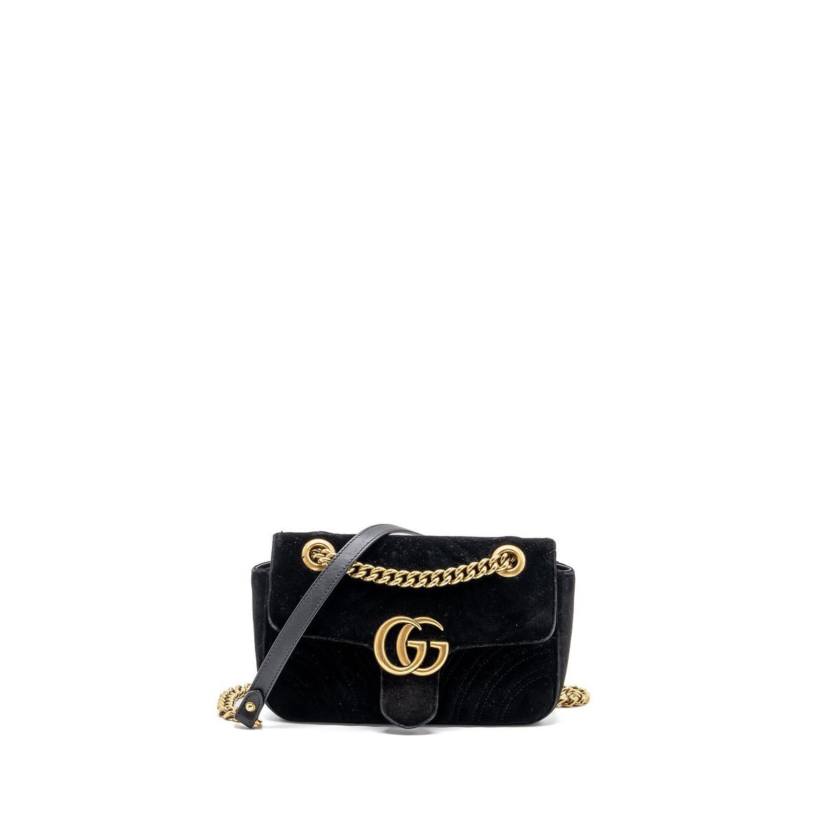 GUCCI MINI MARMONT VELVET BLACK GHW
