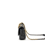 CHANEL SMALL 19BAG LAMBSKIN BLACK MULTICOLOUR HARDWARE