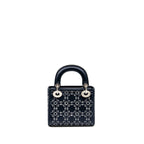 DIOR MINI LADY DIOR SATIN CRYSTAL DARK BLUE SHW