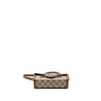 GUCCI HORSEBIT 1955 MINI BAG GG SUPREME CANVAS BEIGE/DARK BROWN GHW