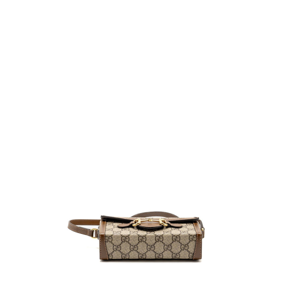 GUCCI HORSEBIT 1955 MINI BAG GG SUPREME CANVAS BEIGE/DARK BROWN GHW