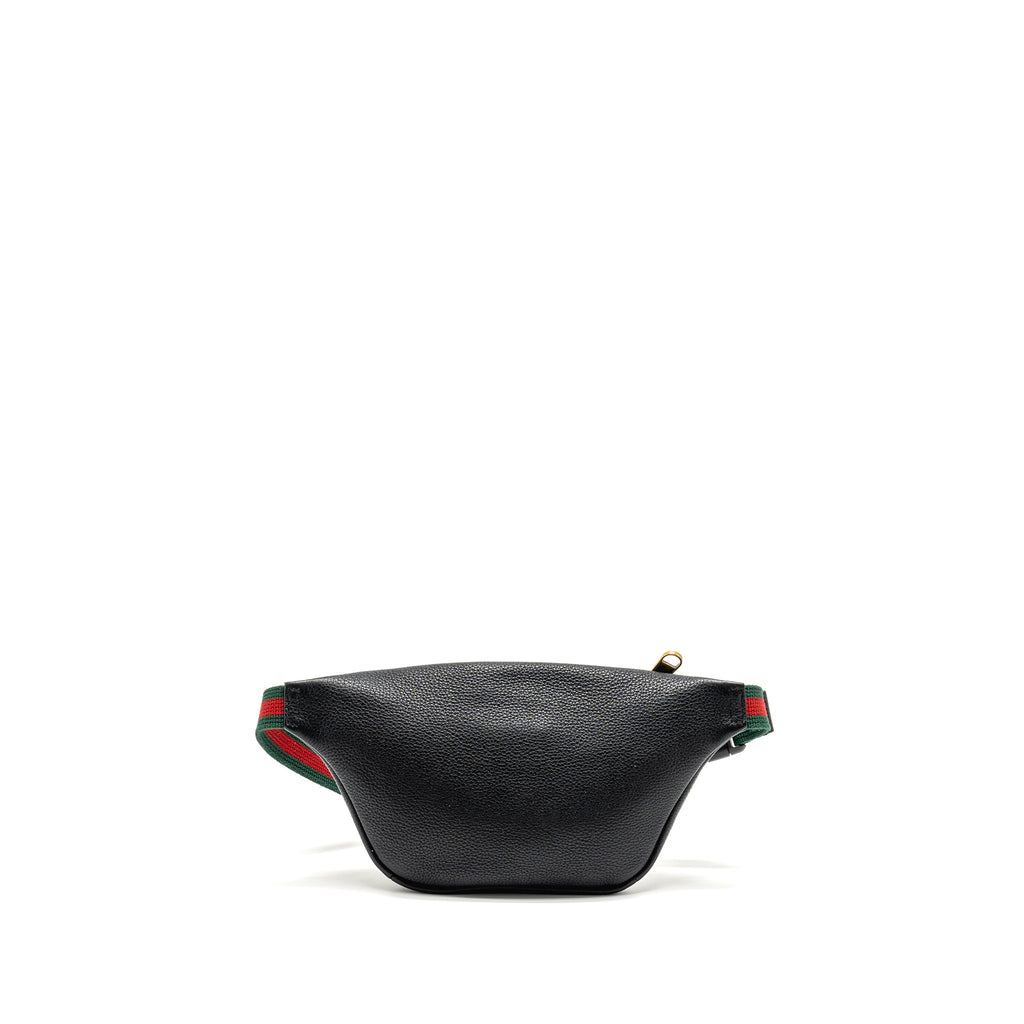 GUCCI MINI PRINT BELT BAG CALFSKIN BLACK GHW