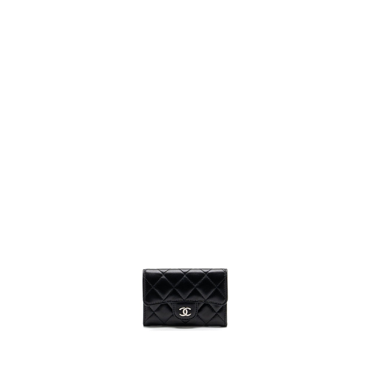 CHANEL CLASSIC FLAP CARD HOLDER LAMBSKIN BLACK SHW