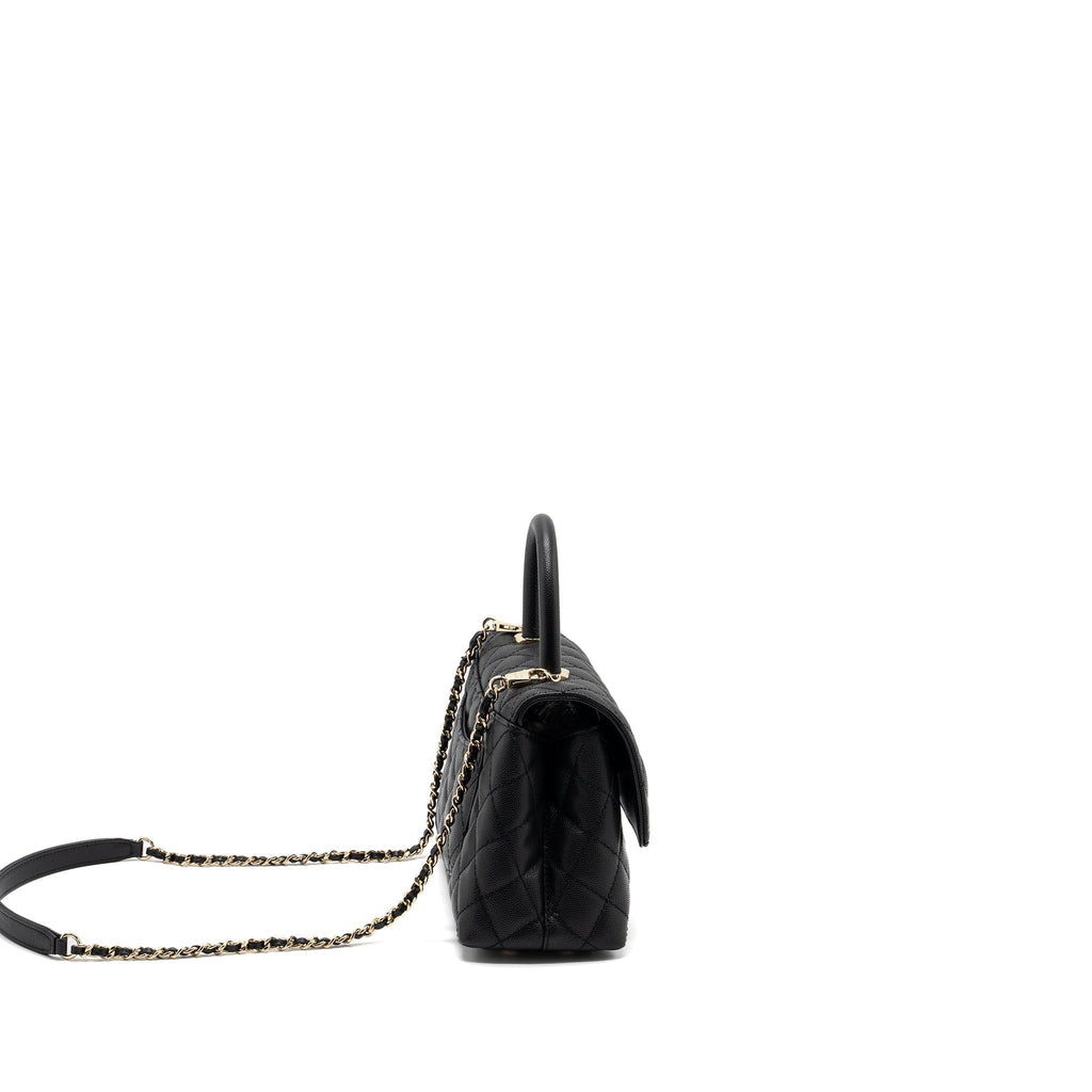 CHANEL SMALL COCO HANDLE CAVIAR BLACK LGHW  (MICROCHIP)