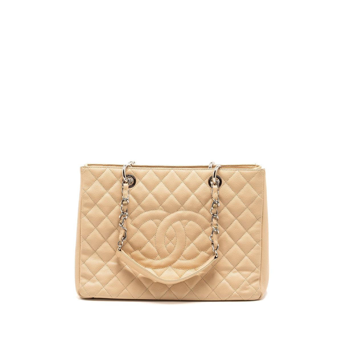 CHANEL GRAND SHOPPING TOTE CAVIAR BEIGE SHW