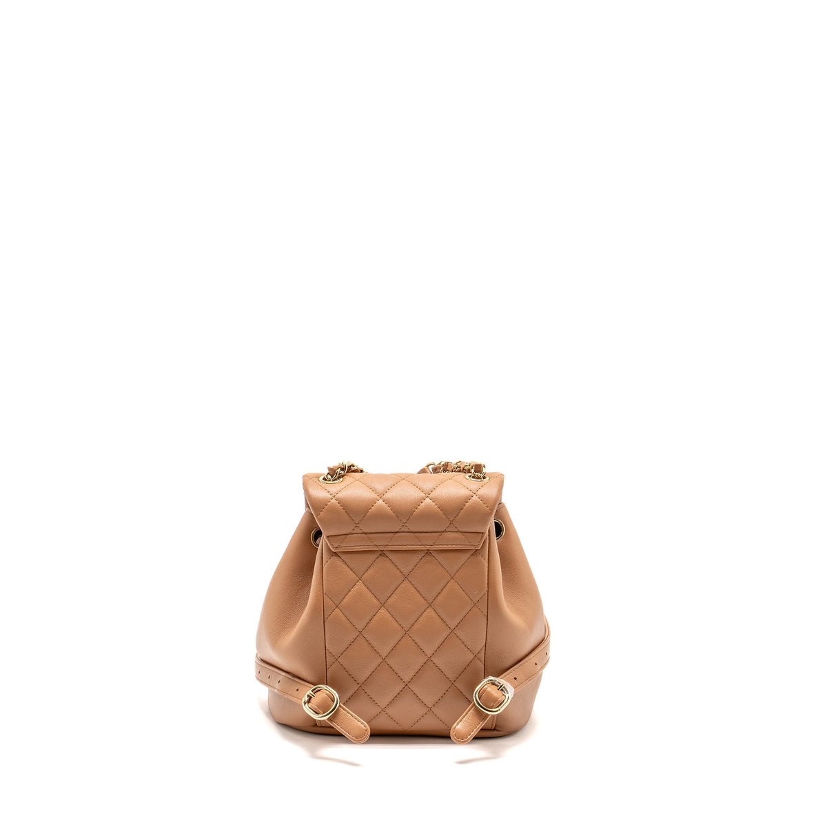 CHANEL 24P MINI DUMA BACKPACK CALFSKIN CARAMEL LGHW (MICROCHIP)