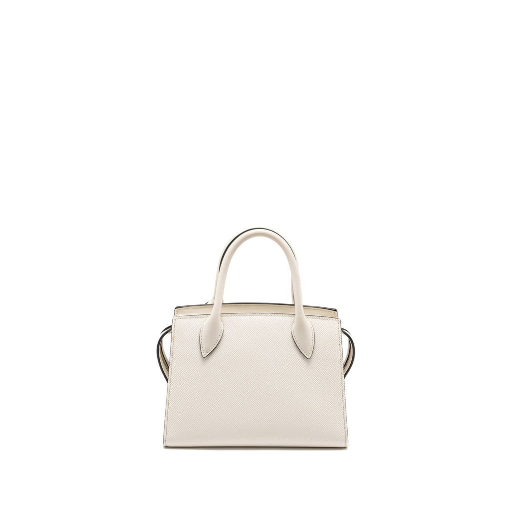 PRADA SAFFIANO MONOCHROME BAG WHITE SHW