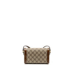 GUCCI HORSEBIT 1955 MINI BAG GG SUPREME CANVAS BEIGE/DARK BROWN GHW