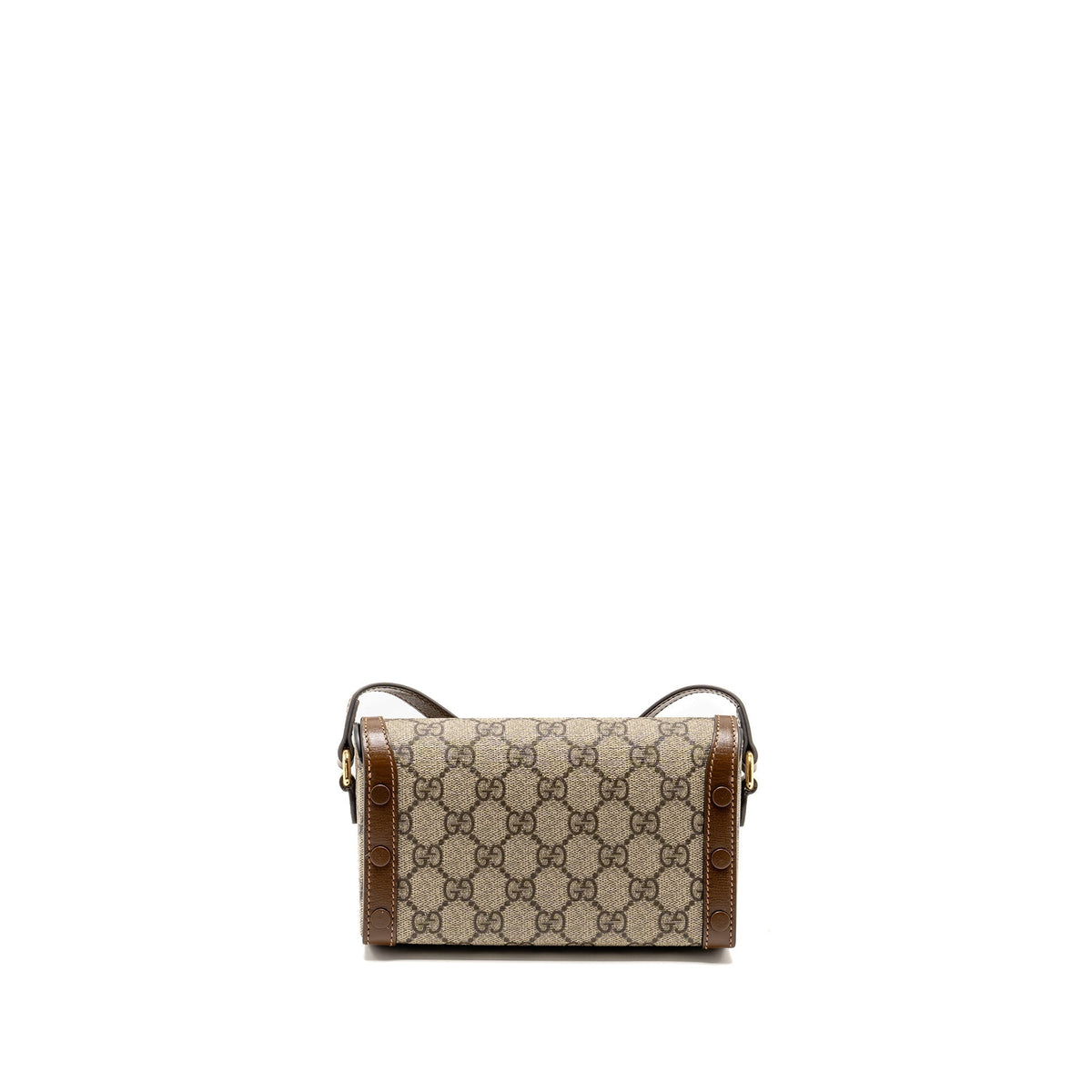 GUCCI HORSEBIT 1955 MINI BAG GG SUPREME CANVAS BEIGE/DARK BROWN GHW