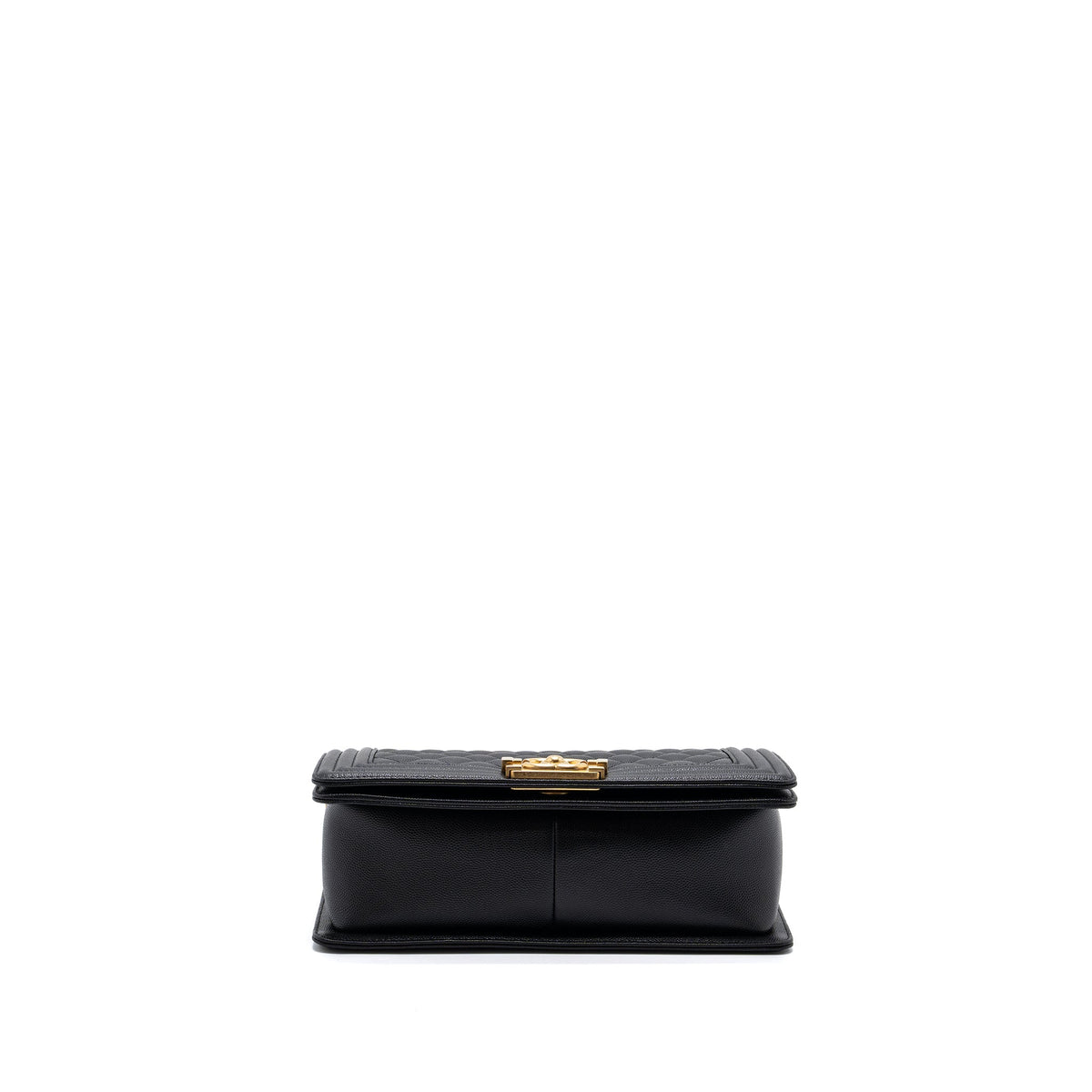 CHANEL MEDIUM CLASSIC BOY BAG CAVIAR BLACK BRUSHED GHW (MICROCHIP)
